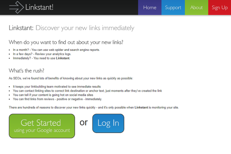 Check backlinks with Linkstant