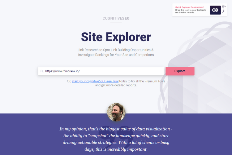 Check website traffic with cognitiveSEO